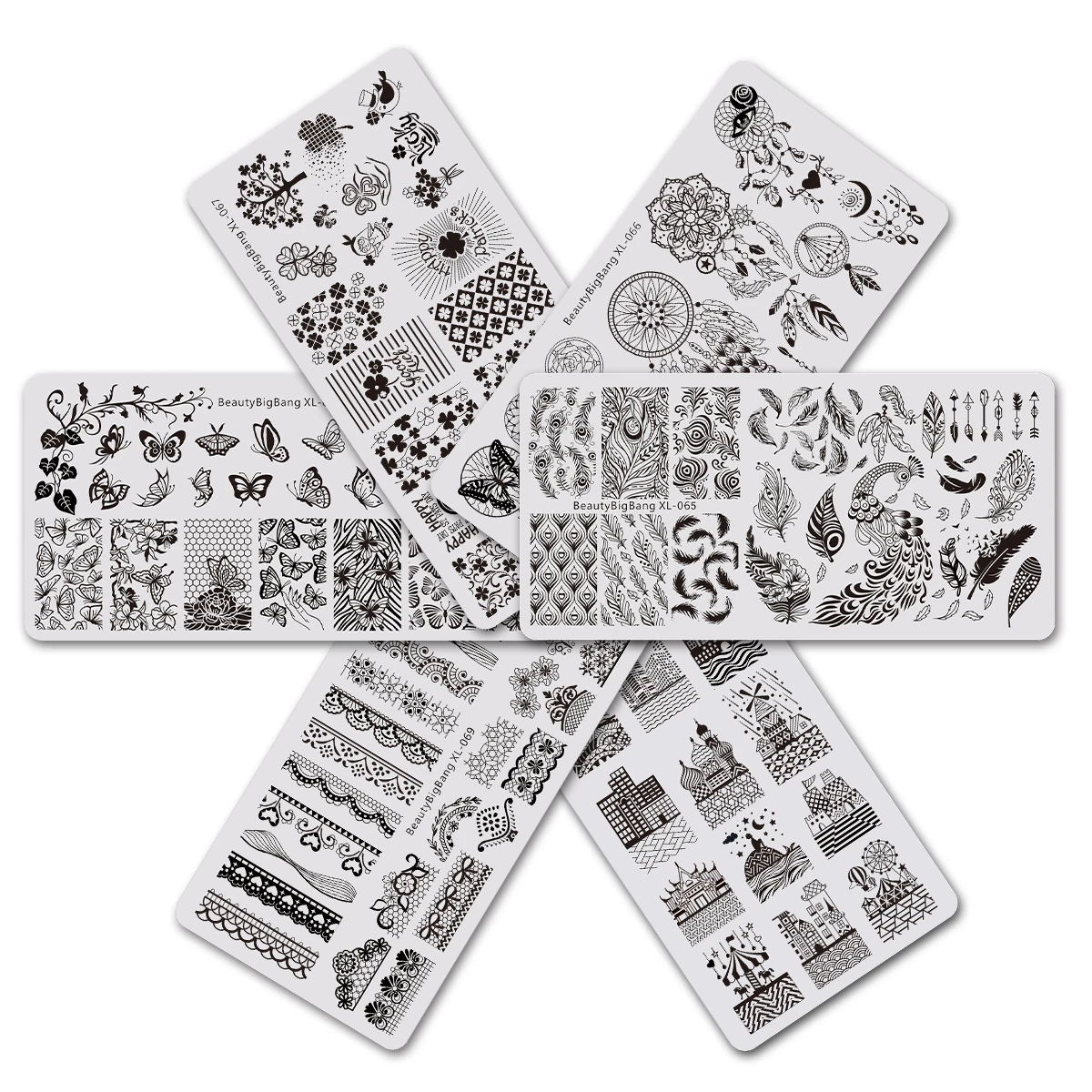 Штамповочные пластины для ногтей SHOPANTS китайские элементы рисунок природного