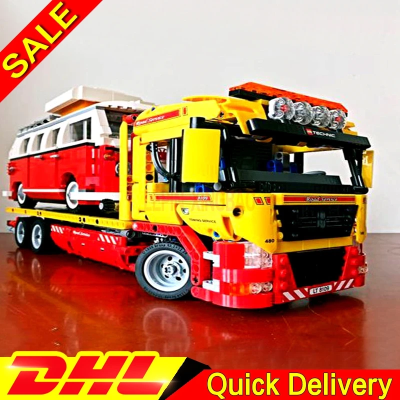 LP 20021 technic наборы бортовой прицеп 21001 Volkswagen T1 Camper модель автомобиля фургона