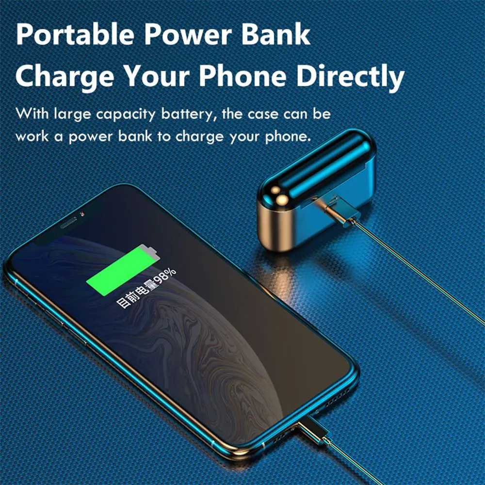 

TWS Bluetooth 5.0 Earbuds Waterproof Touch Digital Display Wireless In Ear Headphones LED Power Display Sports Earphones