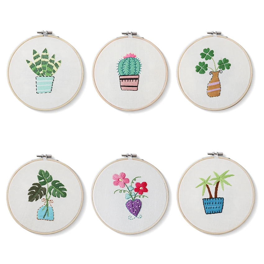 Шикарная вышивка 1 комплект ручная работа новичок творческий цветок с рамкой для