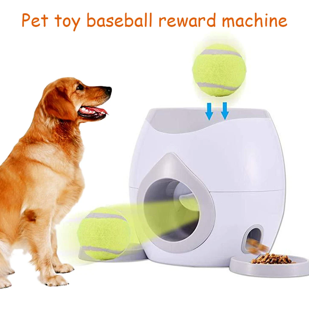 Игрушки для собак, 2 в 1, теннисная пусковая установка, автоматическая метательная машина, питатель для домашних животных, устройство для бросания мячей, Новинка