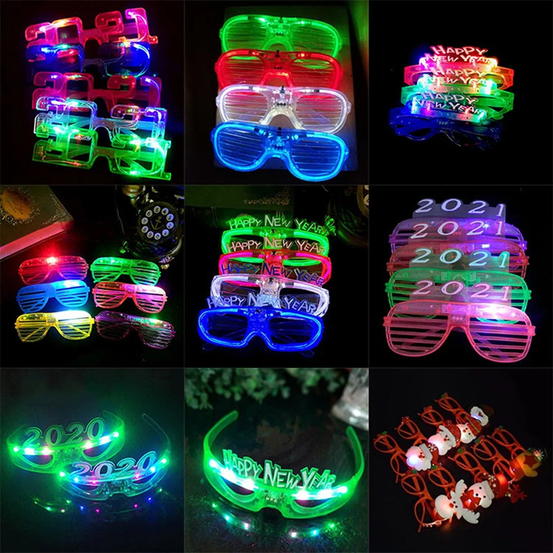 

Flashing Led Glasses Luminous Light Glow Blinking Eye Wear 2021 New Year Gift