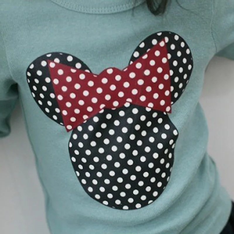 Детская Хлопковая футболка с длинным рукавом вышивкой|Тройники| |