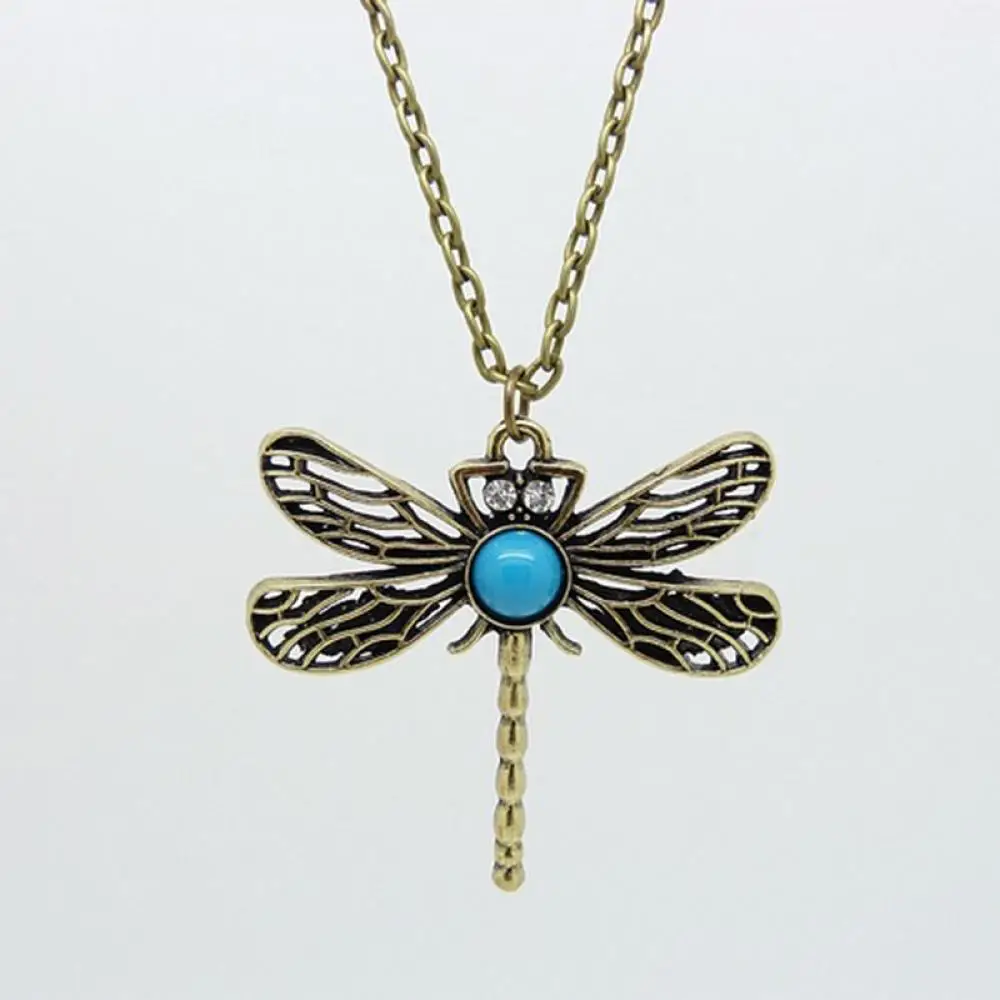 

Fashion Retro Dragonfly Hollow Out Wings Female Long Necklace Sweater Chain
