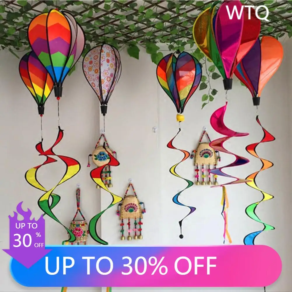 

Color Windsock Striped Hot Air Balloon Wind Spinner Yard Garden Decor Decorative Stakes Outdoor Wind Spinners