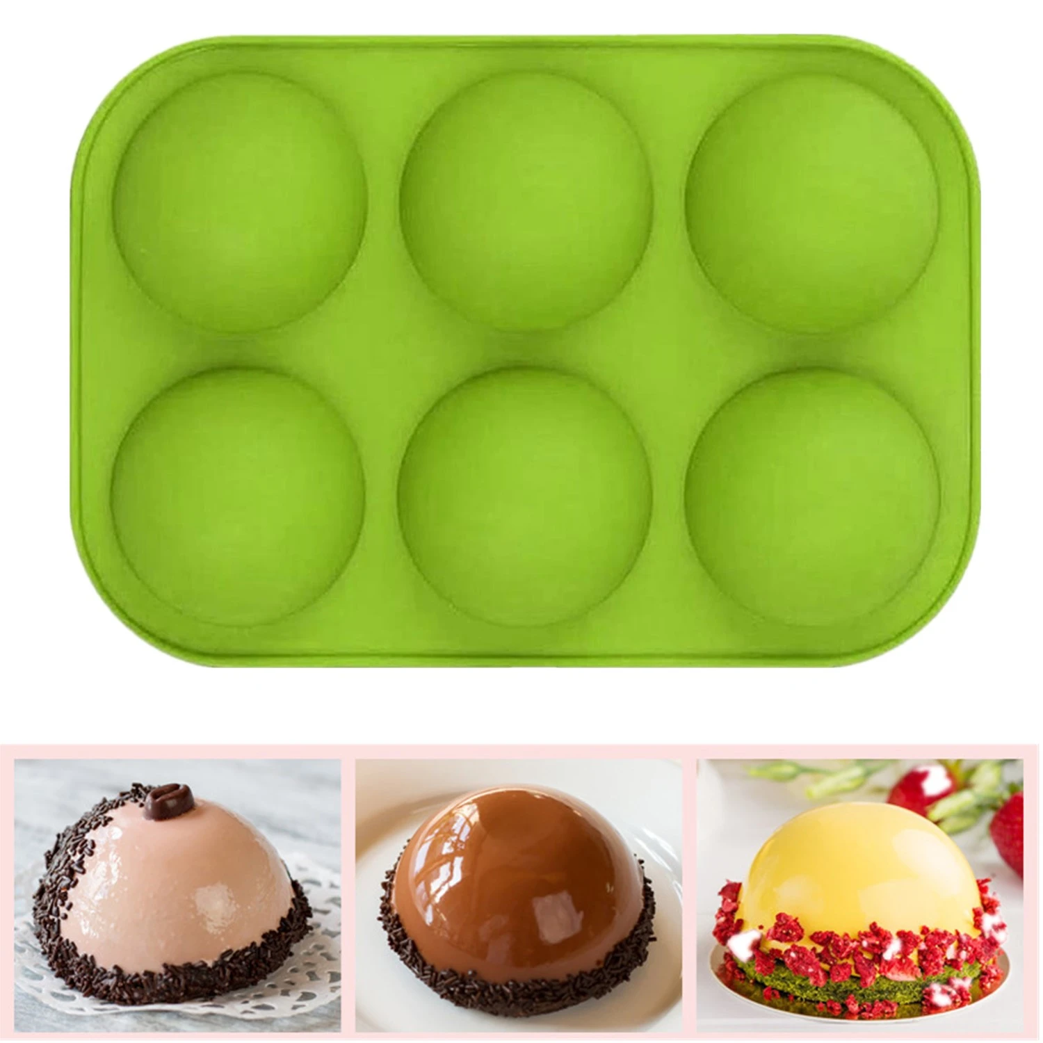 

2pcs Semi-spherical Silicone Mold Diy Cake Mold Food Grade Silicone Cake Mold Biscuit Baking Mold For Chocolate Cake Pudding