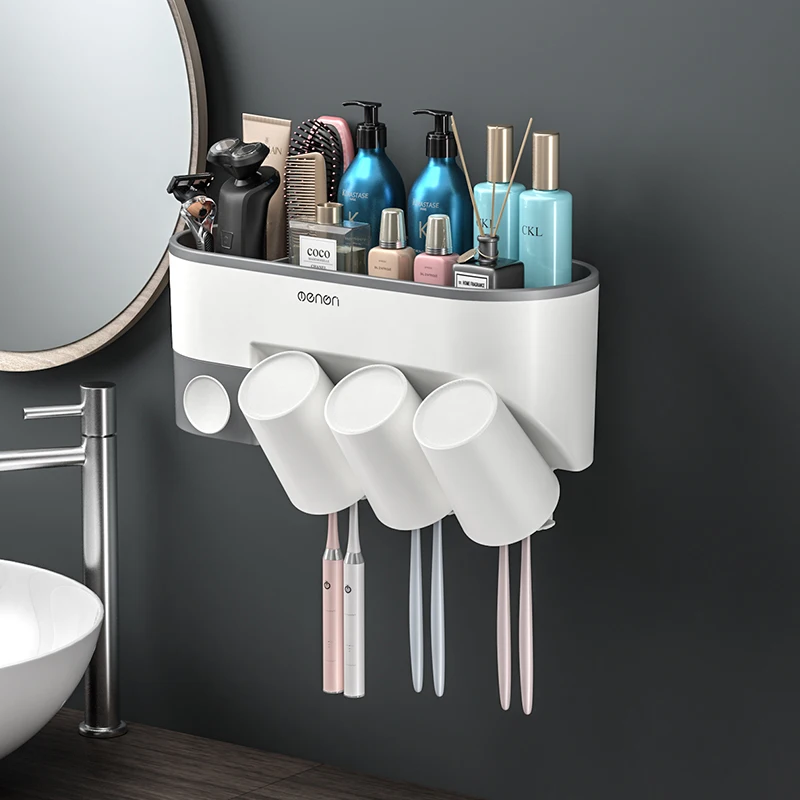 

Bathroom Wall Toothbrush Holder Electric Dispenser Toothpaste Cool Home Stuff Toothbrush Holder Bagno Bathroom Products DB60TH