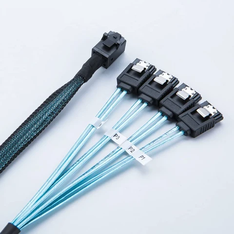 YiHESZ HD Mini SAS кабель SFF-8643 - 4 SATA 0,5 м / 1 м