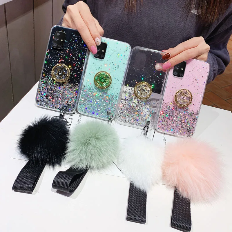 2022.Glitter Case For A51 A71 Case For A50 A70 AA52 A32 A72 A21S S20 FE S21 Ultra S10 Plus A31 A30 A20e A12 A02S Case