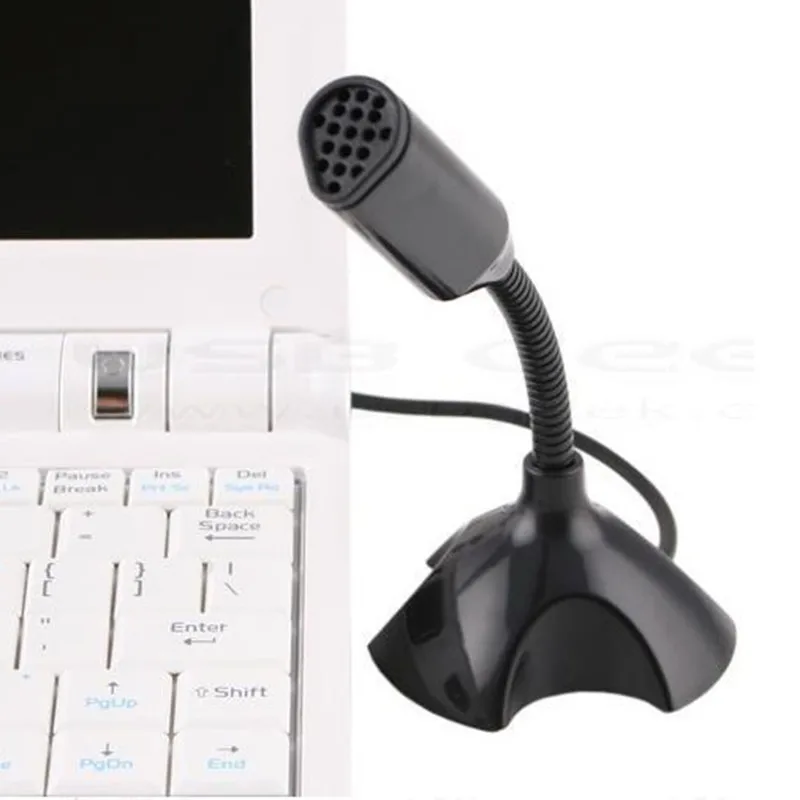 

USB Microphone Adjustable Desktop Mic Stand with LED for Computer PC Laptop