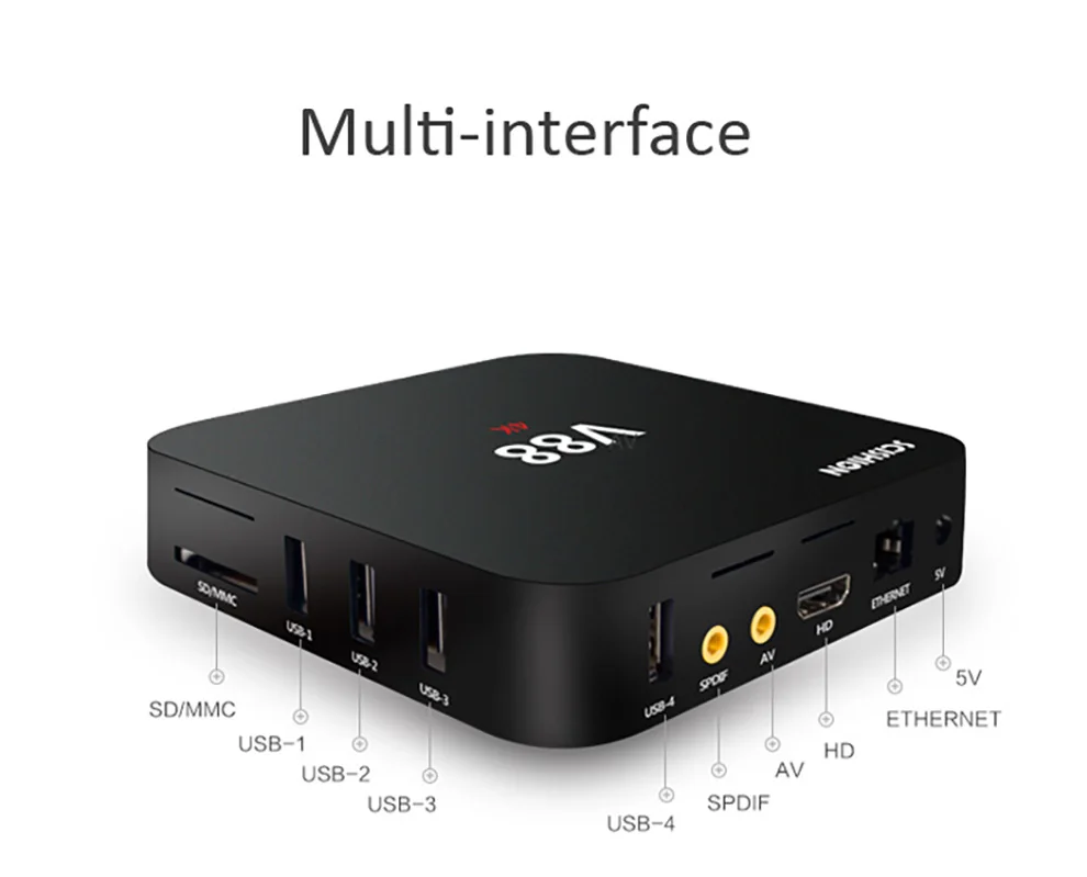 Дешево! V88 Android iptv-приставка 7 1 OS Гб ram 8 RK3229 четырехъядерный 1080P WiFi HDMI Smart TV BOX