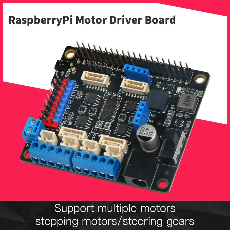 

Плата расширения Raspberry Pi бортовой робот плата драйвера двигателя GPIO Плата расширения подходит для Raspberry Pi 4-го поколения 4b/3b +