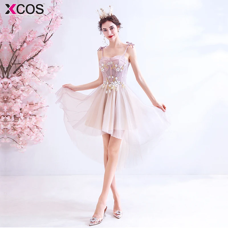 Короткое платье для выпускного вечера с высоким низом 2020 милые вечерние платья