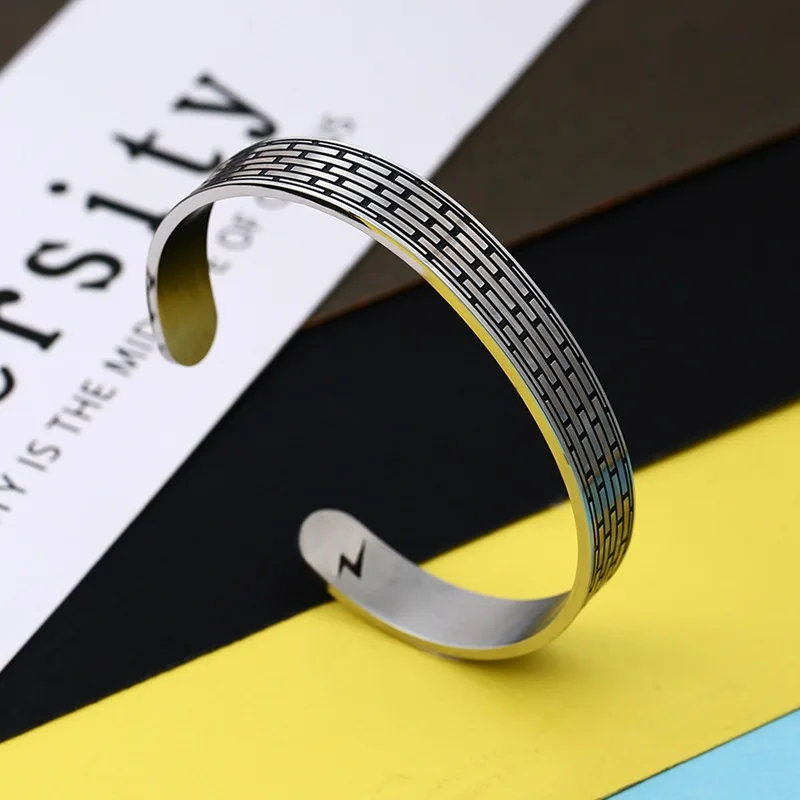 Мужской Открытый браслет из титановой стали в стиле хип-хоп с граффити молнией 358