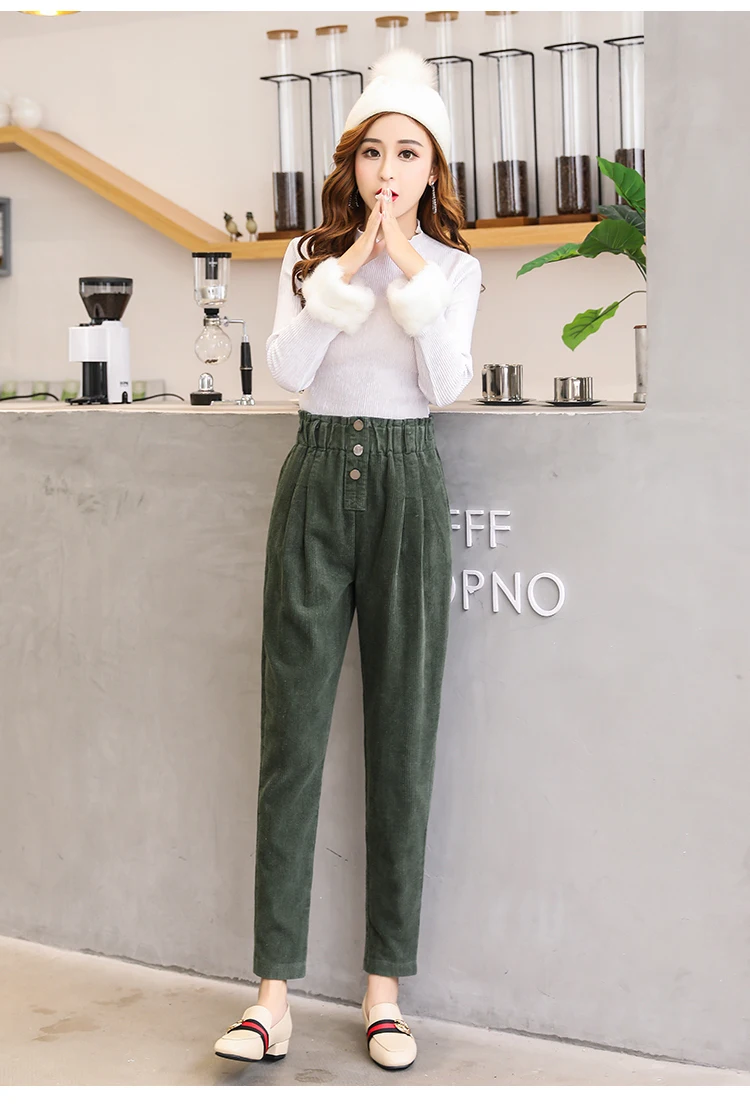 Women Corduroy Pants Vintage Casual Warm Woman Corduroy Trousers Loose Harem Pant S-5XLPlus Size Autumn Winter New Fashion