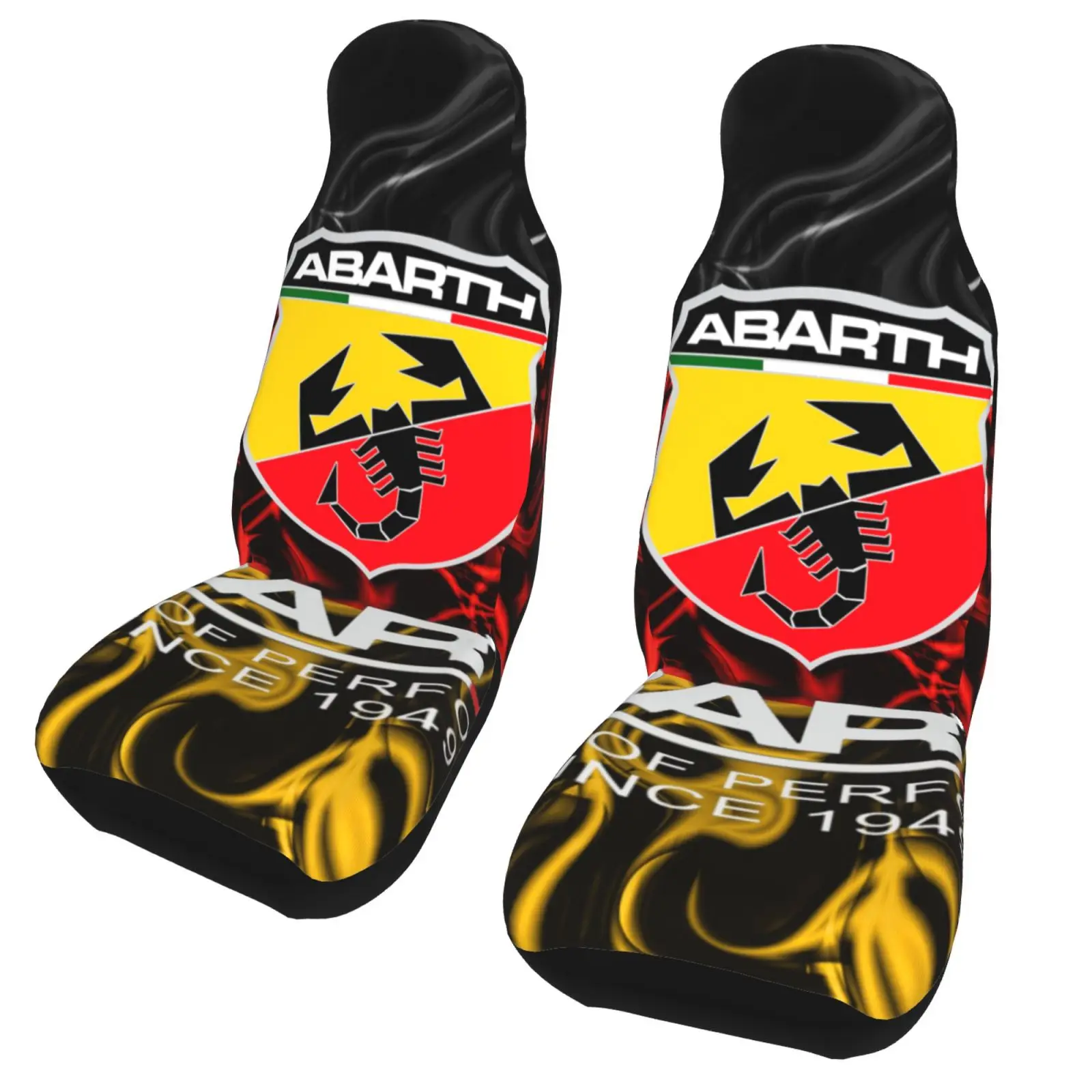 Custom Print Automobile Seat Cover German Flag Abarth Cool Logo Seat Covers for Cars Universal Fits Most Car Seat Covers