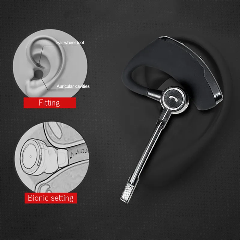 Business Bluetooth Headset  V8S Wireless Earphone Car V4.1 Phone Handsfree MIC Music for iPhone Xiaomi Samsung noise canceling