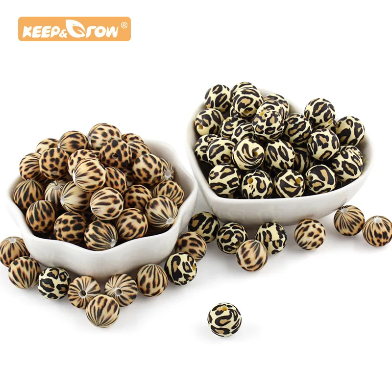 Силиконовые бусины для прорезывания зубов Леопардовый терраццо Далматинец