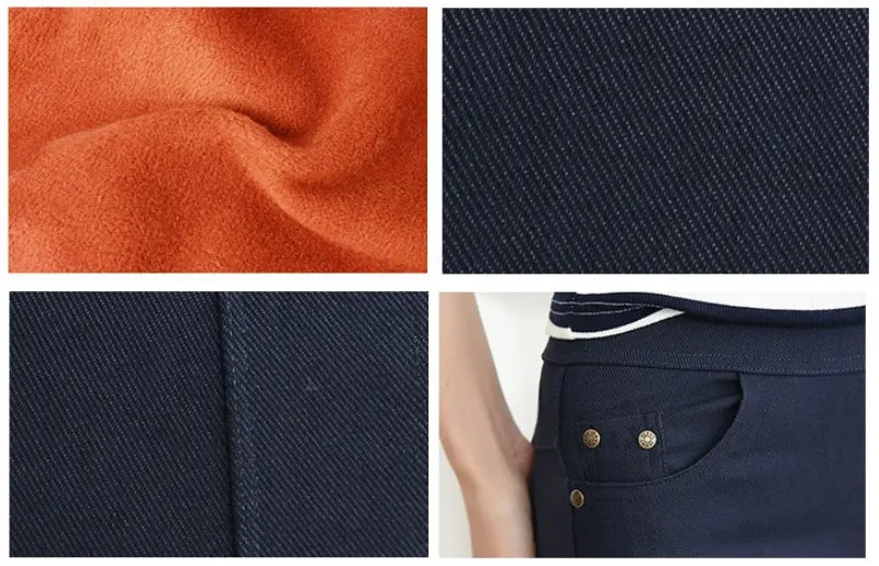 

plus size New Winter Women Pencil Pants Velvet Thicken Denim Pants Stretch Feet Pants Warm Pencil Pants S-7XL Y055