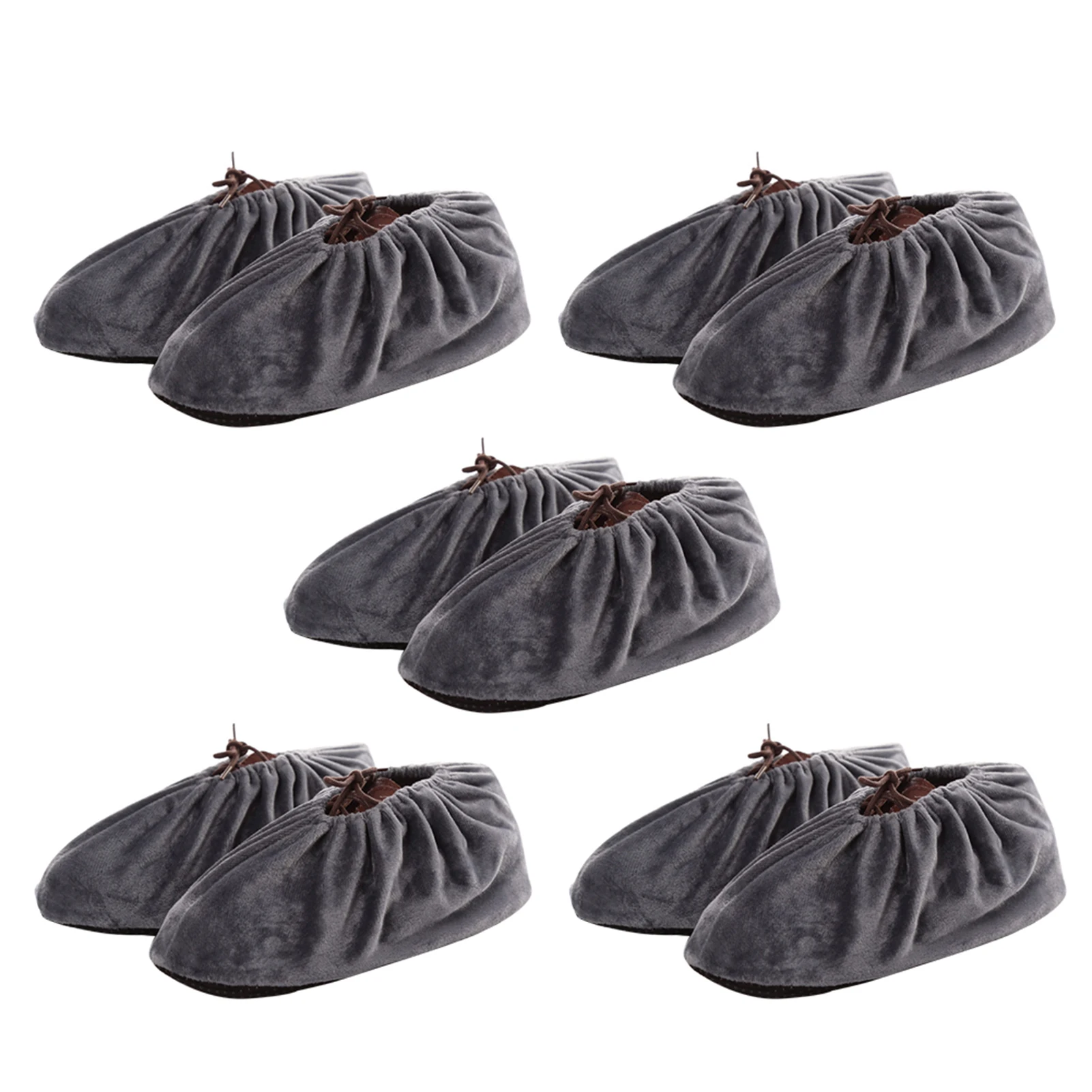 

5pairs Wear Resistant Adults Reusable Shoe Cover Velvet Solid Non Slip Soft Washable For Household Laboratory Thickened Boot