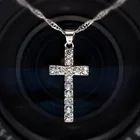 Модное Хрустальное крест ожерелье для мужчин и женщин золотого и серебряного цвета популярное ожерелье подарок для подруги Оптовая Прямая поставка