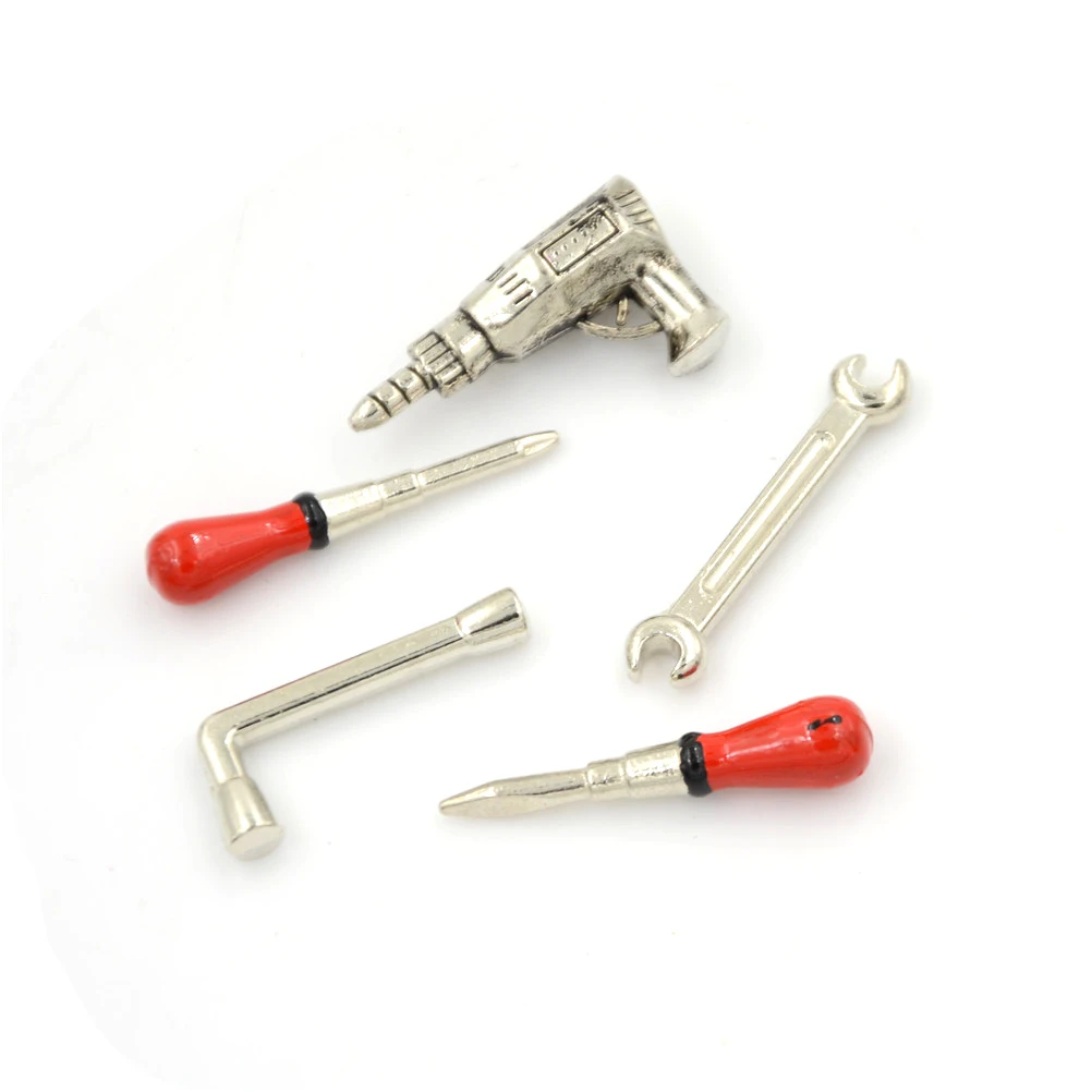 

NEW 5pcs/Set 1:12 Dollhouse Miniature Accessories Alloy Repair Tool Simulation Garden Furniture Toys For Doll House Decoration