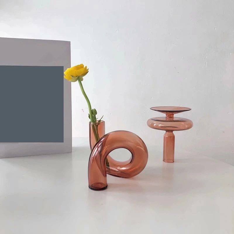 

Flower Vase for Table Decoration Living Room Glass Vase Fleur Flowers Arrangement Floral Dried Flower Plant Vase