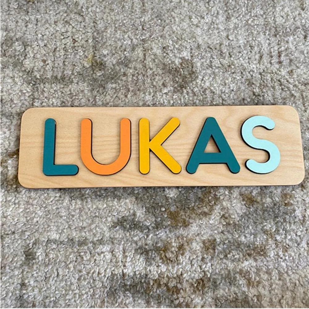 Пользовательские Темно-синие детские головоломки имени ручной работы Игрушки