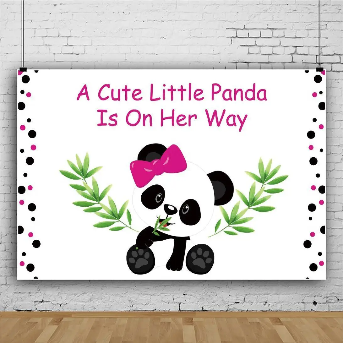 

Милая панда едает бамбук детский тематический фон для фотосъемки детей украшение на день рождения фотография для новорожденных Фотофон для купания