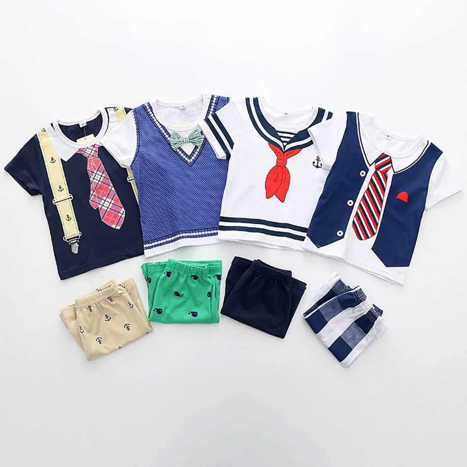 

Summer Clothes Kids baby Sets Cute Fashion Print Summer Sets Newborn Boys Casual T Shirt + Shorts 2 PCS Children 2020