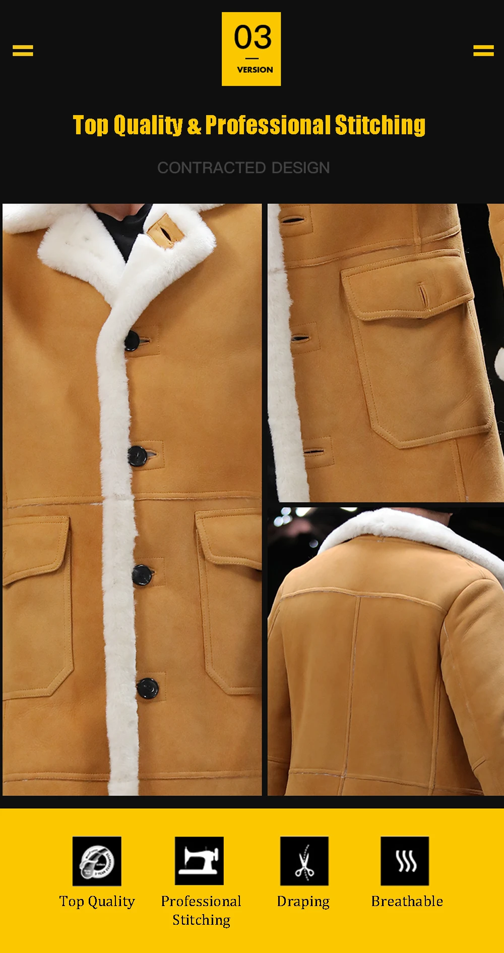 X-Long Подлинная куртка из короткой овечьей шерсти подкладка из натурального меха овечья кожа пальто Мужская зимняя теплая куртка мужская меховая Красивая длинная куртка