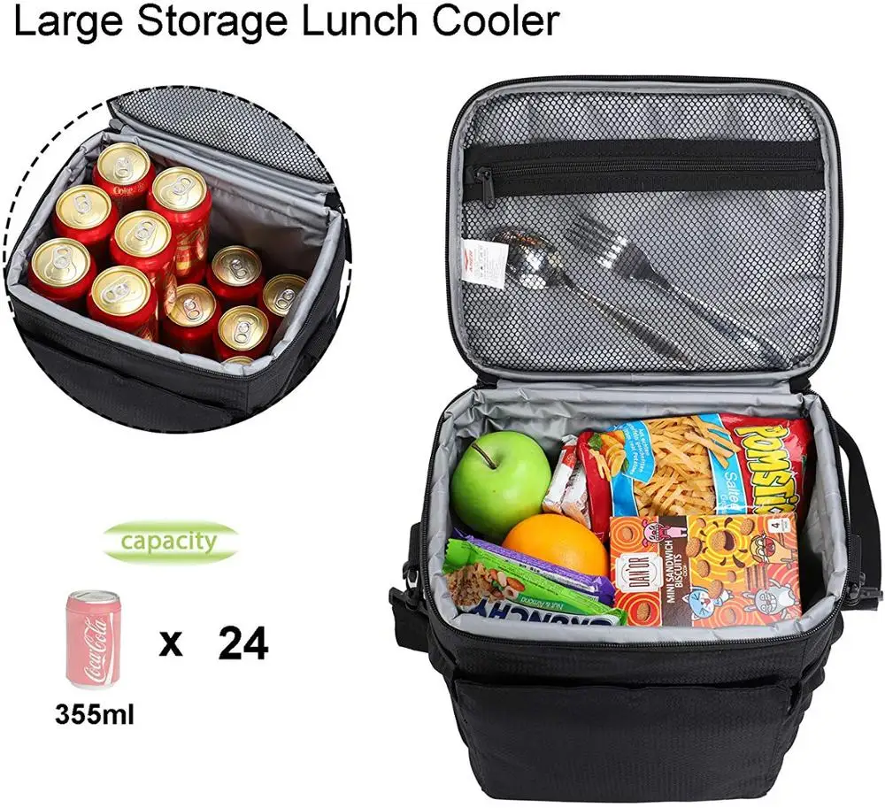 Изолированная сумка для ланча MIER мужская и женская мягкая тоут с плечевым ремнем