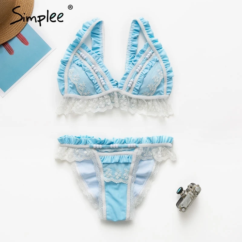Женский привлекательный купальник Simplee кружевное бикини купальный костюм на