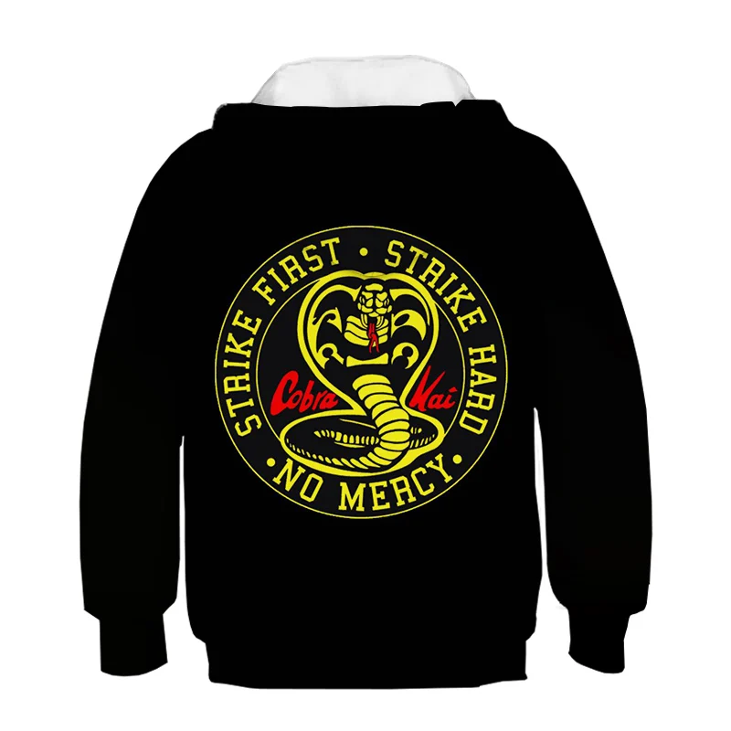 

Cobra Kai Kids Hoodie Brushed Tops Vintage Graphic 3D Print Streets Harajuku Snake Boys / Girls Hoodie Clothes