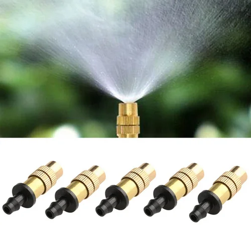 

5pcs Adjustable Brass Spray Sprinklers Nozzle Misting Systems Atomizing Sprinkle For Garden Lawn Watering Garden supplies
