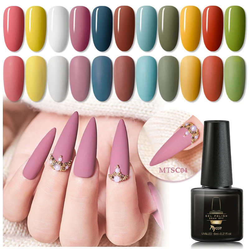 Mtssii Color Gel Matte Nail Polish Set Effect Need Top Coat Soak Off Manicure Varnish Art Lacquer | Красота и здоровье