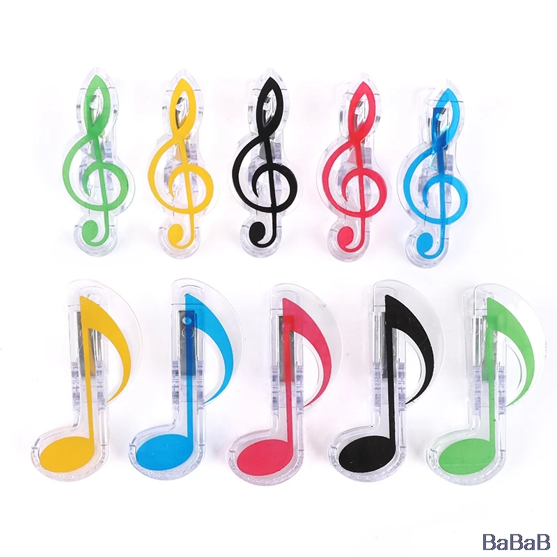 

5Pcs/set Book Paper Sheet Clips Steel Spring Score Funny Mini Music Folder Clips Decorative Paper Musical Notation Clips