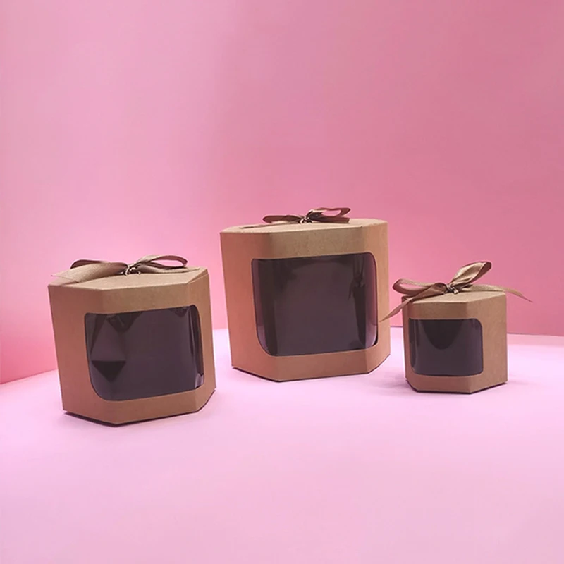 Прозрачное окошко искусственная лента простая крафт-бумага Свадебный день