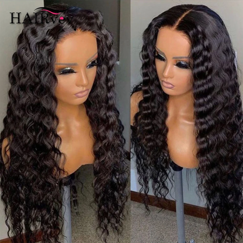

30 Inch HD Lace Front Wig Deep Wave Curly 13x4 Lace Frontal Human Hair Wigs Natural Color 100% Brazilian Human Hair Front Wigs