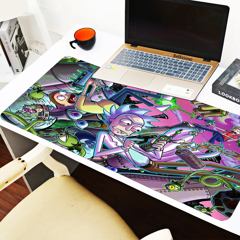 anime morty mouse pad gaming accessories speed mini pc gamer desk mat laptop keyboard table tapis souris mousepad rick 90x40 free global shipping