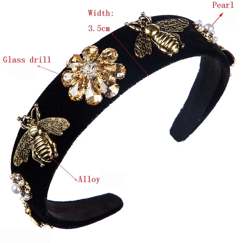 

Flower Rhinestone Headband for Women Luxury Party Ladies Girls Hairband Hair Accessories 2021 Fashion Hair Band Hoops