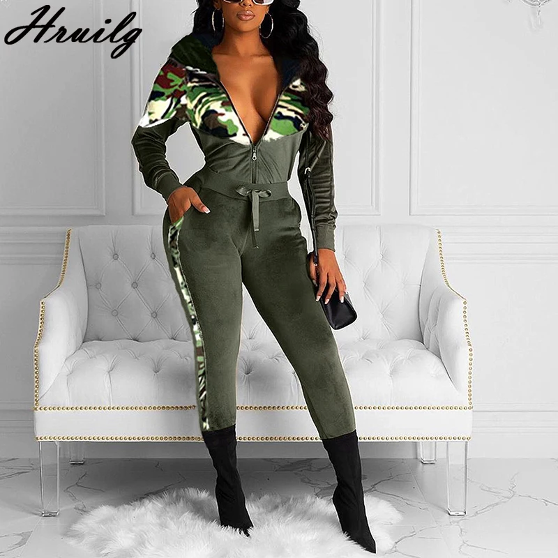 

Комплект из двух предметов для женщин, Повседневная Уличная одежда на молнии, с карманами и прямым рукавом, на завязках, с воротником-капюшо...