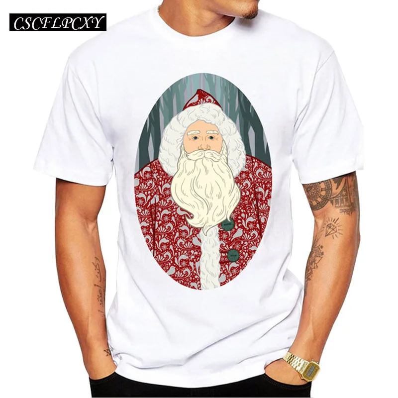 2019 Мужская Рождественская футболка модные мужские футболки с принтом Санта