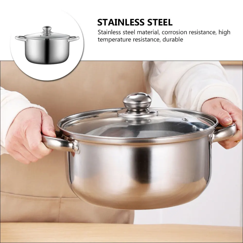 

1pc Durable Steamed Pot Cookware Pot for Home Kitchen Restaurant (Silver)