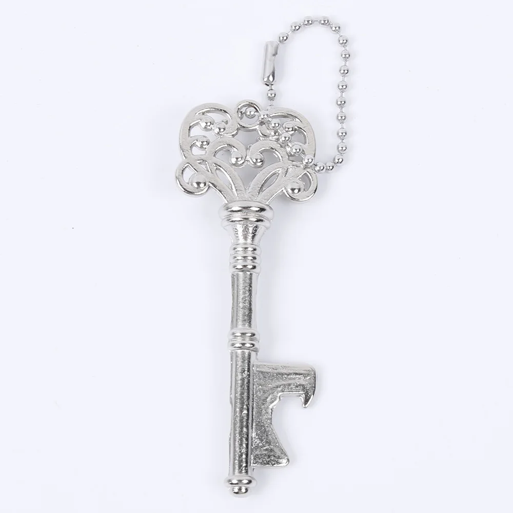 

key Shaped Bottle Opener Keychain Shaped Zinc Alloy Copper Silver Color Key Ring Beer Bottle Opener Unique Creative Gift