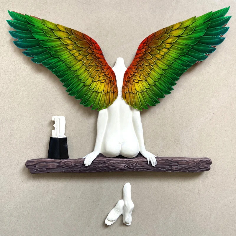 

New Angel Art Sculpture Wall Decoration 3D Statue for Living Room Bedroom Decoration Home Decor Garden Statue Artwork Angel Wing