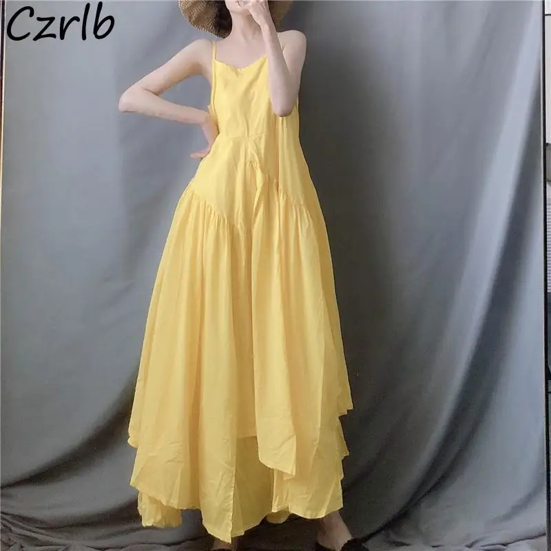 Женское платье без рукавов простое модное сексуальное асимметричное пляжное