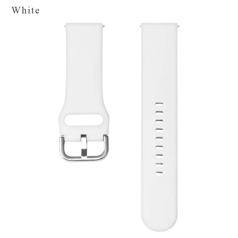 White BOORUI Amazfit ремешок мягкий силиконовый ремешок для часов Замена для Xiaomi Huami Amazfit ремешок Bip с металлической пряжкой ремешок для часов 20 мм - Цвет: White