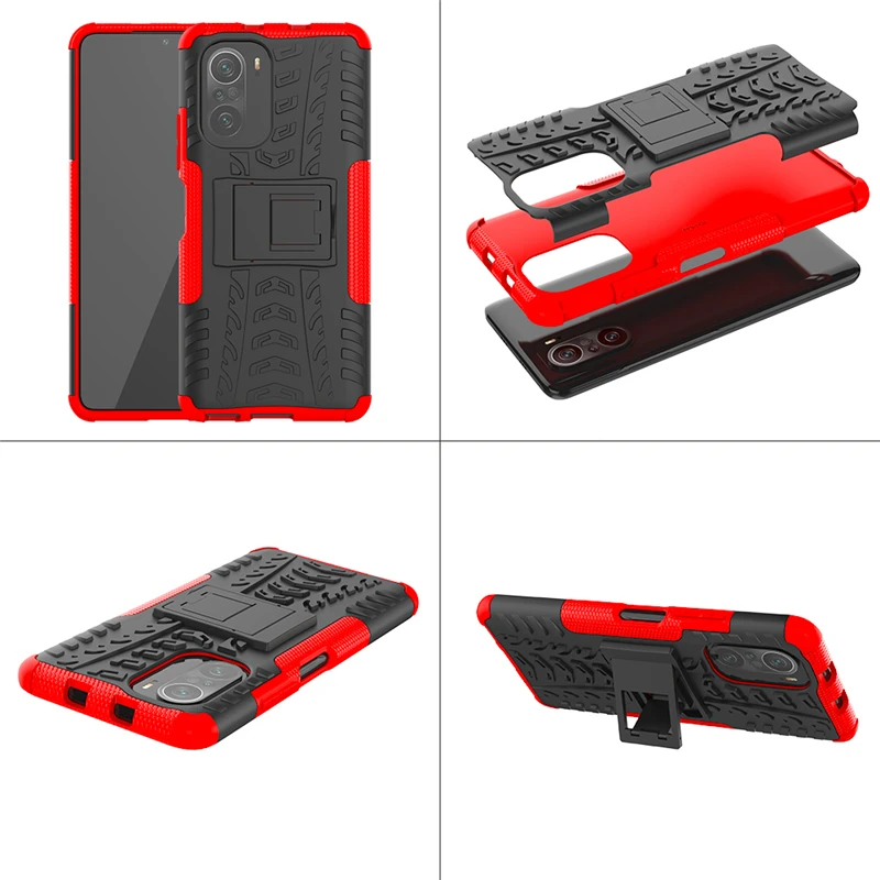 For Xiaomi Mi 11X Pro Case Anti-knock Bumper Heavy Duty Armor Stand Back Cover Mi 11 X Silicone Phone Case For Xiaomi Mi 11X Pro