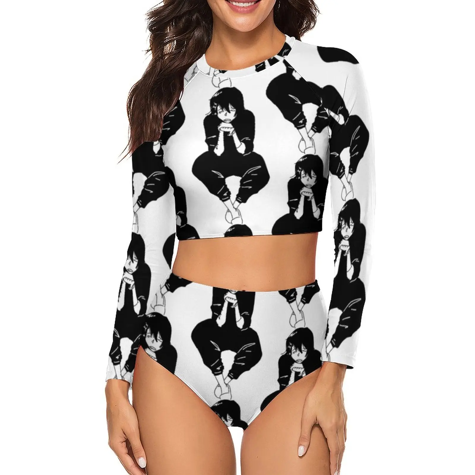 

Купальник-бикини из двух предметов с длинным рукавом